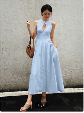 chinese dress ladies Tako Sleeveless Linen Knot Dress main image 1
